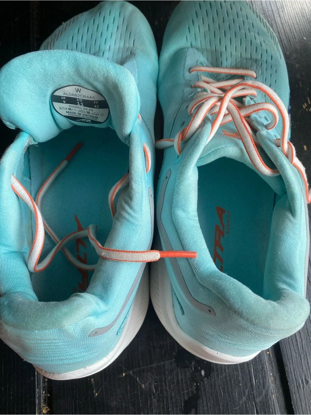 Altra Women's Aqua Running Shoes with Orange Accents